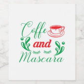 Étiquette Pour Bouteilles De Vin Joyeux Café Xmas Et Mascara (Étiquettes simples)