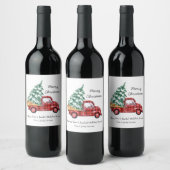 Étiquette Pour Bouteilles De Vin Joyeux Camion rouge Noël (Bouteilles)