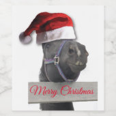 Étiquette Pour Bouteilles De Vin Joyeux Cheval de Noël (Étiquettes simples)