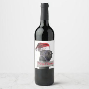 Étiquette Pour Bouteilles De Vin Joyeux Cheval de Noël