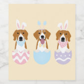 Étiquette Pour Bouteilles De Vin Joyeux Chiens Beagles de Pâques (Étiquettes simples)