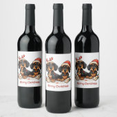 Étiquette Pour Bouteilles De Vin Joyeux Chiens de Noël (Bouteilles)