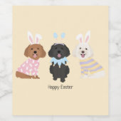 Étiquette Pour Bouteilles De Vin Joyeux Chiens de Pâques (Étiquettes simples)