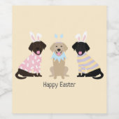 Étiquette Pour Bouteilles De Vin Joyeux Chiens d'excursion de Pâques Labrador (Étiquettes simples)