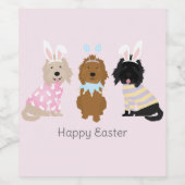 Étiquette Pour Bouteilles De Vin Joyeux Chiens Goldendoodle de Pâques (Étiquettes simples)