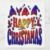 Étiquette Pour Bouteilles De Vin joyeux christamas (Étiquettes simples)