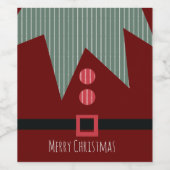Étiquette Pour Bouteilles De Vin Joyeux costume elf de Noël (Étiquettes simples)