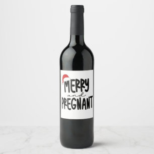 Étiquette Pour Bouteilles De Vin Joyeux & Enceinte Annonce de Grossesse Chapeau de