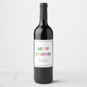 Étiquette Pour Bouteilles De Vin Joyeux et lumineux pin de Noël vert (Devant)