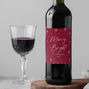 Étiquette Pour Bouteilles De Vin Joyeux et lumineux Script Bourgogne