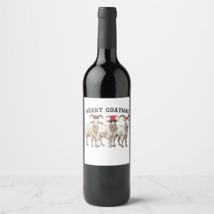 Étiquette Pour Bouteilles De Vin Joyeux Goatmas Animal Chèvre Amour Joyeux Noël