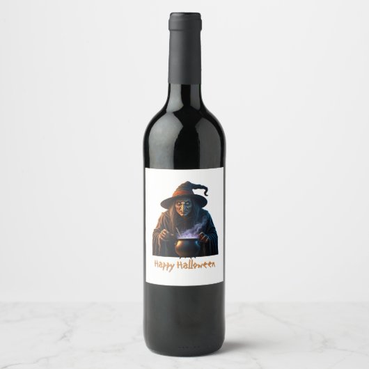 Étiquette Pour Bouteilles De Vin Joyeux Halloween (Devant)