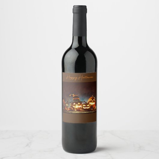 Étiquette Pour Bouteilles De Vin Joyeux Halloween (Devant)