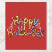 Étiquette Pour Bouteilles De Vin joyeux halloween - graffiti zombie (Étiquettes simples)