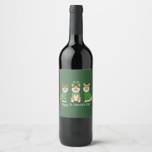 Étiquette Pour Bouteilles De Vin Joyeux Jour de la Saint Patrick Pembroke Welsh Cor