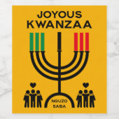 Étiquette Pour Bouteilles De Vin Joyeux Kwanzaa (Étiquettes simples)