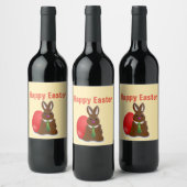 Étiquette Pour Bouteilles De Vin Joyeux lapin au chocolat de Pâques (Bouteilles)