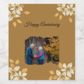 Étiquette Pour Bouteilles De Vin Joyeux mariage d'anniversaire (Étiquettes simples)