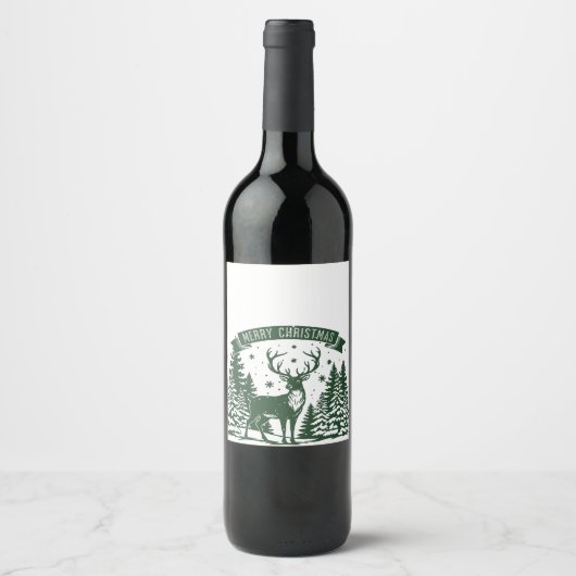 Étiquette Pour Bouteilles De Vin Joyeux Noël (Devant)