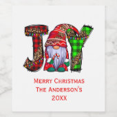 Étiquette Pour Bouteilles De Vin Joyeux Noël (Étiquettes simples)