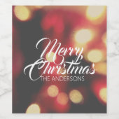 Étiquette Pour Bouteilles De Vin Joyeux Noël (Étiquettes simples)