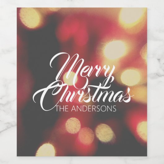 Étiquette Pour Bouteilles De Vin Joyeux Noël (Étiquettes simples)