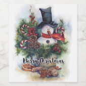 Étiquette Pour Bouteilles De Vin Joyeux Noël (Étiquettes simples)