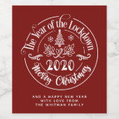 Étiquette Pour Bouteilles De Vin Joyeux Noël 2020 Rouge blanc (Étiquettes simples)