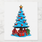 Étiquette Pour Bouteilles De Vin Joyeux Noël 3D (Étiquettes simples)
