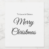 Étiquette Pour Bouteilles De Vin Joyeux Noël ajouter le nom texte personnalisé cade (Étiquettes simples)