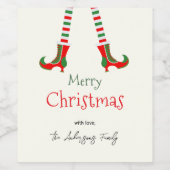 Étiquette Pour Bouteilles De Vin Joyeux Noël aux jambes d'elfes (Étiquettes simples)