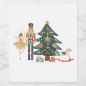 Étiquette Pour Bouteilles De Vin Joyeux Noël avec Nutcracker Ballet (Étiquettes simples)