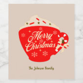 Étiquette Pour Bouteilles De Vin Joyeux Noël Chocolat chaud Tan (Étiquettes simples)