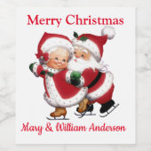 Étiquette Pour Bouteilles De Vin Joyeux Noël customisé (Étiquettes simples)