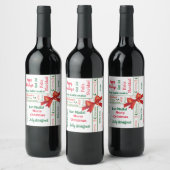 Étiquette Pour Bouteilles De Vin Joyeux Noël différentes langues personnalisées (Bouteilles)