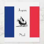 Étiquette Pour Bouteilles De Vin Joyeux Noel Drapeau Français Noël (Étiquettes simples)