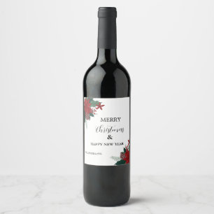 Étiquette Pour Bouteilles De Vin Joyeux Noël en famille et Bonne nouvelle année Per