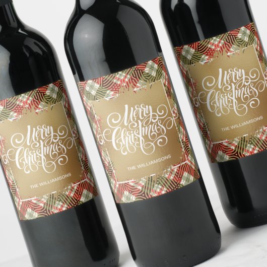 Étiquette Pour Bouteilles De Vin Joyeux Noël en or