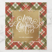 Étiquette Pour Bouteilles De Vin Joyeux Noël en or (Étiquettes simples)