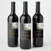 Étiquette Pour Bouteilles De Vin Joyeux Noël Entreprise logo Wreath Holiday (Bouteilles)