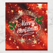 Étiquette Pour Bouteilles De Vin Joyeux Noël étincelant et brillant (Étiquettes simples)