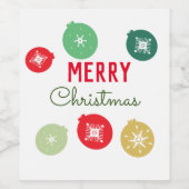 Étiquette Pour Bouteilles De Vin Joyeux Noël fête Snowflakes Orament (Étiquettes simples)
