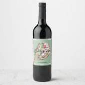 Étiquette Pour Bouteilles De Vin Joyeux Noël Fleur tropicale (Devant)