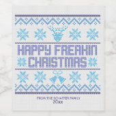 Étiquette Pour Bouteilles De Vin Joyeux Noël Freakin (Étiquettes simples)