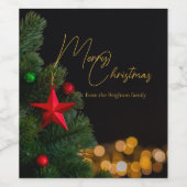 Étiquette Pour Bouteilles De Vin Joyeux Noël Joyeux et moderne (Étiquettes simples)