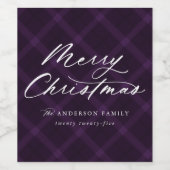 Étiquette Pour Bouteilles De Vin Joyeux Noël Joyeux Pâté Violet Brossé (Étiquettes simples)