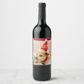 Étiquette Pour Bouteilles De Vin Joyeux Noël mignonne Chihuahua Chig (Devant)