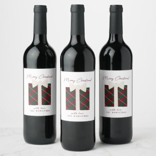 Étiquette Pour Bouteilles De Vin Joyeux Noël Moderne Mignon
