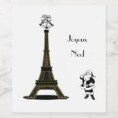 Étiquette Pour Bouteilles De Vin Joyeux Noel Paris (Étiquettes simples)