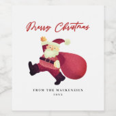 Étiquette Pour Bouteilles De Vin Joyeux Noël Père Noël (Étiquettes simples)